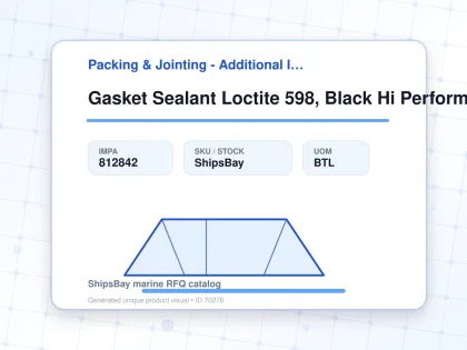 Gasket Sealant Loctite 598, Black Hi Perform Rtv 190ml - Packing & Jointing - Additional Items - IMPA 812842 - UOM BTL