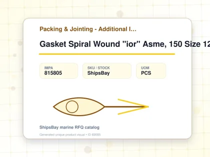 Gasket Spiral Wound "ior" Asme, 150 Size 12b W/more Details - Packing & Jointing - Additional Items - IMPA 815805 - UOM PCS