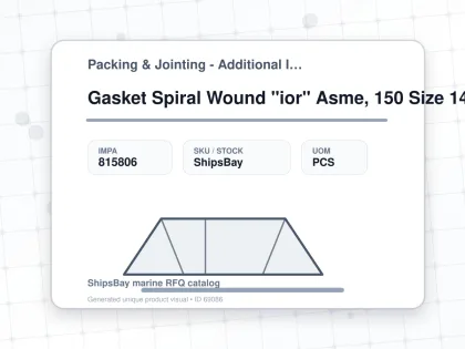 Gasket Spiral Wound "ior" Asme, 150 Size 14b W/more Details - Packing & Jointing - Additional Items - IMPA 815806 - UOM PCS