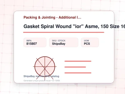 Gasket Spiral Wound "ior" Asme, 150 Size 16b W/more Details - Packing & Jointing - Additional Items - IMPA 815807 - UOM PCS