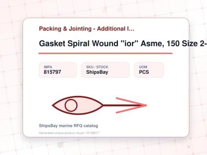 Gasket Spiral Wound "ior" Asme, 150 Size 2-1/2b W/more Details - Packing & Jointing - Additional Items - IMPA 815797 - UOM PCS