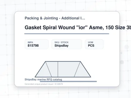 Gasket Spiral Wound "ior" Asme, 150 Size 3b W/more Details - Packing & Jointing - Additional Items - IMPA 815798 - UOM PCS