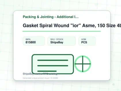 Gasket Spiral Wound "ior" Asme, 150 Size 4b W/more Details - Packing & Jointing - Additional Items - IMPA 815800 - UOM PCS