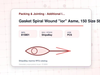 Gasket Spiral Wound "ior" Asme, 150 Size 5b W/more Details - Packing & Jointing - Additional Items - IMPA 815801 - UOM PCS