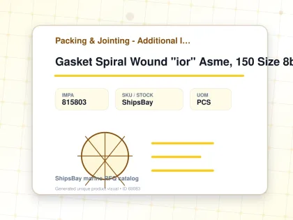 Gasket Spiral Wound "ior" Asme, 150 Size 8b W/more Details - Packing & Jointing - Additional Items - IMPA 815803 - UOM PCS