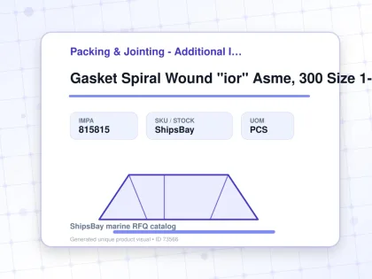 Gasket Spiral Wound "ior" Asme, 300 Size 1-1/2b W/more Details - Packing & Jointing - Additional Items - IMPA 815815 - UOM PCS
