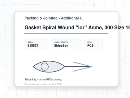 Gasket Spiral Wound "ior" Asme, 300 Size 16b W/more Details - Packing & Jointing - Additional Items - IMPA 815827 - UOM PCS