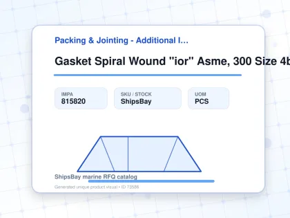 Gasket Spiral Wound "ior" Asme, 300 Size 4b W/more Details - Packing & Jointing - Additional Items - IMPA 815820 - UOM PCS