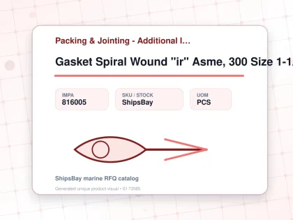 Gasket Spiral Wound "ir" Asme, 300 Size 1-1/2b W/more Details - Packing & Jointing - Additional Items - IMPA 816005 - UOM PCS