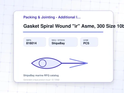 Gasket Spiral Wound "ir" Asme, 300 Size 10b W/more Details - Packing & Jointing - Additional Items - IMPA 816014 - UOM PCS