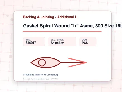Gasket Spiral Wound "ir" Asme, 300 Size 16b W/more Details - Packing & Jointing - Additional Items - IMPA 816017 - UOM PCS