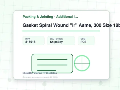 Gasket Spiral Wound "ir" Asme, 300 Size 18b W/more Details - Packing & Jointing - Additional Items - IMPA 816018 - UOM PCS