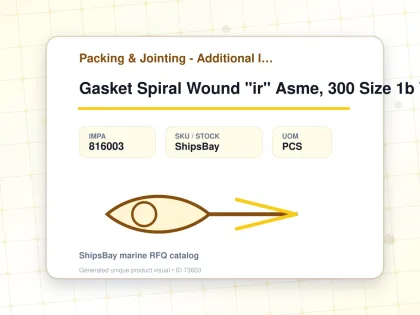 Gasket Spiral Wound "ir" Asme, 300 Size 1b W/more Details - Packing & Jointing - Additional Items - IMPA 816003 - UOM PCS