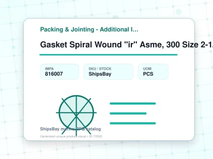 Gasket Spiral Wound "ir" Asme, 300 Size 2-1/2b W/more Details - Packing & Jointing - Additional Items - IMPA 816007 - UOM PCS