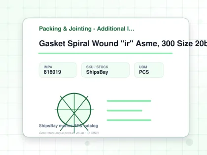 Gasket Spiral Wound "ir" Asme, 300 Size 20b W/more Details - Packing & Jointing - Additional Items - IMPA 816019 - UOM PCS