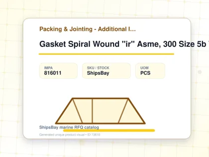 Gasket Spiral Wound "ir" Asme, 300 Size 5b W/more Details - Packing & Jointing - Additional Items - IMPA 816011 - UOM PCS