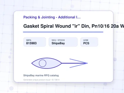 Gasket Spiral Wound "ir" Din, Pn10/16 20a W/more Details - Packing & Jointing - Additional Items - IMPA 815983 - UOM PCS