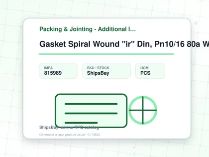 Gasket Spiral Wound "ir" Din, Pn10/16 80a W/more Details - Packing & Jointing - Additional Items - IMPA 815989 - UOM PCS