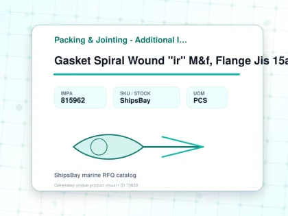 Gasket Spiral Wound "ir" M&f, Flange Jis 15a W/more Details - Packing & Jointing - Additional Items - IMPA 815962 - UOM PCS