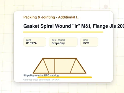 Gasket Spiral Wound "ir" M&f, Flange Jis 200a W/more Details - Packing & Jointing - Additional Items - IMPA 815974 - UOM PCS