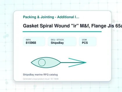 Gasket Spiral Wound "ir" M&f, Flange Jis 65a W/more Details - Packing & Jointing - Additional Items - IMPA 815968 - UOM PCS