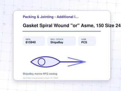 Gasket Spiral Wound "or" Asme, 150 Size 24b W/more Details - Packing & Jointing - Additional Items - IMPA 815940 - UOM PCS