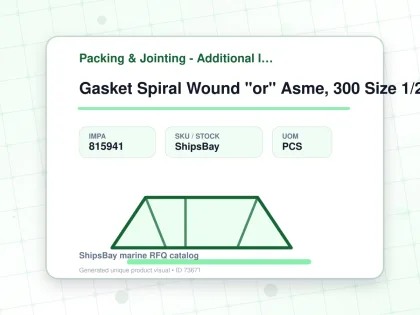 Gasket Spiral Wound "or" Asme, 300 Size 1/2b W/more Details - Packing & Jointing - Additional Items - IMPA 815941 - UOM PCS