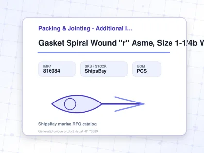 Gasket Spiral Wound "r" Asme, Size 1-1/4b W/more Details - Packing & Jointing - Additional Items - IMPA 816084 - UOM PCS