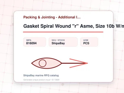 Gasket Spiral Wound "r" Asme, Size 10b W/more Details - Packing & Jointing - Additional Items - IMPA 816094 - UOM PCS