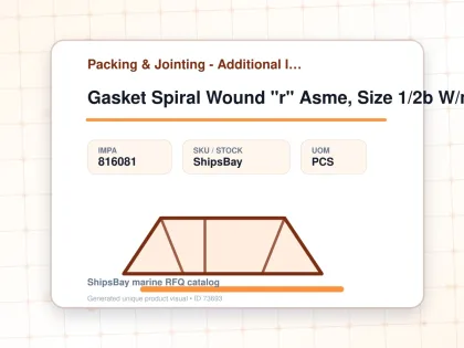 Gasket Spiral Wound "r" Asme, Size 1/2b W/more Details - Packing & Jointing - Additional Items - IMPA 816081 - UOM PCS