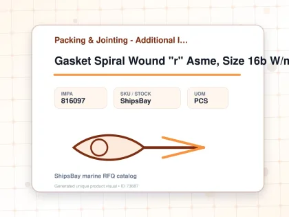 Gasket Spiral Wound "r" Asme, Size 16b W/more Details - Packing & Jointing - Additional Items - IMPA 816097 - UOM PCS