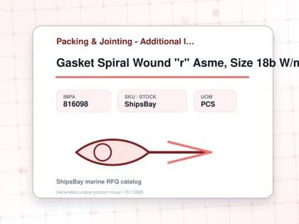 Gasket Spiral Wound "r" Asme, Size 18b W/more Details - Packing & Jointing - Additional Items - IMPA 816098 - UOM PCS