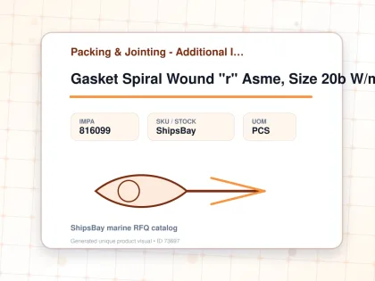 Gasket Spiral Wound "r" Asme, Size 20b W/more Details - Packing & Jointing - Additional Items - IMPA 816099 - UOM PCS