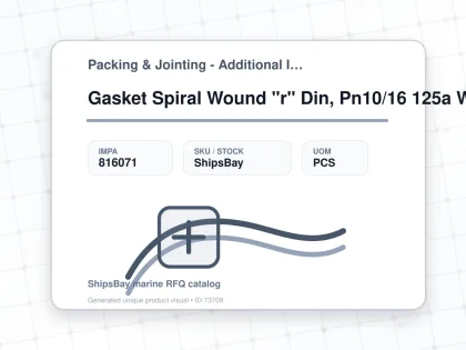 Gasket Spiral Wound "r" Din, Pn10/16 125a W/more Details - Packing & Jointing - Additional Items - IMPA 816071 - UOM PCS