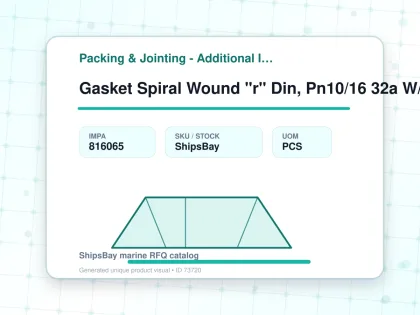 Gasket Spiral Wound "r" Din, Pn10/16 32a W/more Details - Packing & Jointing - Additional Items - IMPA 816065 - UOM PCS
