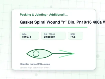 Gasket Spiral Wound "r" Din, Pn10/16 400a W/more Details - Packing & Jointing - Additional Items - IMPA 816078 - UOM PCS
