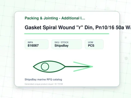 Gasket Spiral Wound "r" Din, Pn10/16 50a W/more Details - Packing & Jointing - Additional Items - IMPA 816067 - UOM PCS