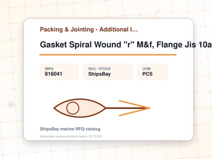Gasket Spiral Wound "r" M&f, Flange Jis 10a W/more Details - Packing & Jointing - Additional Items - IMPA 816041 - UOM PCS