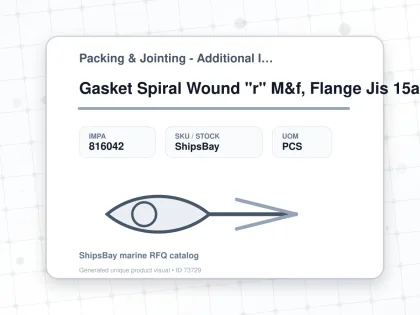 Gasket Spiral Wound "r" M&f, Flange Jis 15a W/more Details - Packing & Jointing - Additional Items - IMPA 816042 - UOM PCS