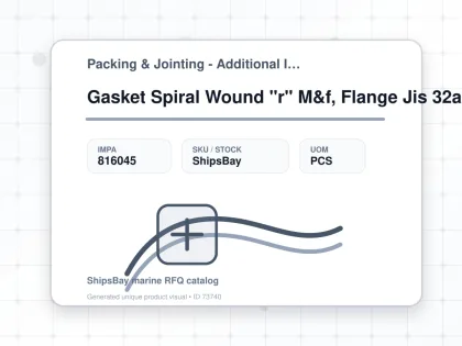 Gasket Spiral Wound "r" M&f, Flange Jis 32a W/more Details - Packing & Jointing - Additional Items - IMPA 816045 - UOM PCS