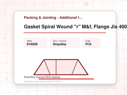 Gasket Spiral Wound "r" M&f, Flange Jis 400a W/more Details - Packing & Jointing - Additional Items - IMPA 816058 - UOM PCS