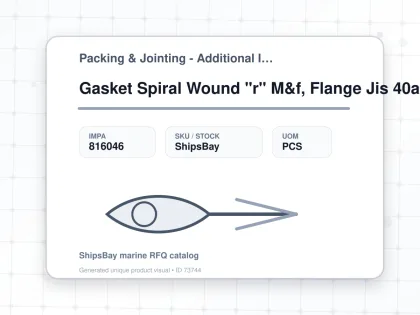 Gasket Spiral Wound "r" M&f, Flange Jis 40a W/more Details - Packing & Jointing - Additional Items - IMPA 816046 - UOM PCS