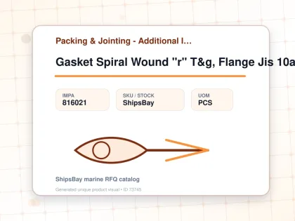 Gasket Spiral Wound "r" T&g, Flange Jis 10a W/more Details - Packing & Jointing - Additional Items - IMPA 816021 - UOM PCS