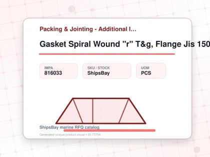 Gasket Spiral Wound "r" T&g, Flange Jis 150a W/more Details - Packing & Jointing - Additional Items - IMPA 816033 - UOM PCS