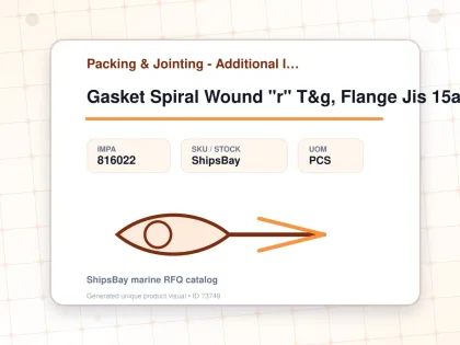 Gasket Spiral Wound "r" T&g, Flange Jis 15a W/more Details - Packing & Jointing - Additional Items - IMPA 816022 - UOM PCS