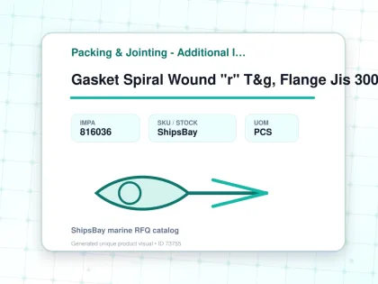 Gasket Spiral Wound "r" T&g, Flange Jis 300a W/more Details - Packing & Jointing - Additional Items - IMPA 816036 - UOM PCS