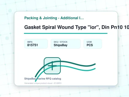 Gasket Spiral Wound Type "ior", Din Pn10 10a W/more Details - Packing & Jointing - Additional Items - IMPA 815751 - UOM PCS