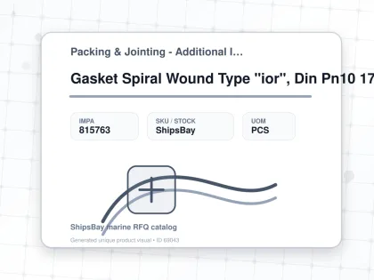 Gasket Spiral Wound Type "ior", Din Pn10 175a W/more Details - Packing & Jointing - Additional Items - IMPA 815763 - UOM PCS