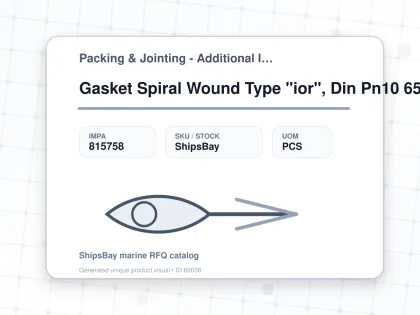 Gasket Spiral Wound Type "ior", Din Pn10 65a W/more Details - Packing & Jointing - Additional Items - IMPA 815758 - UOM PCS
