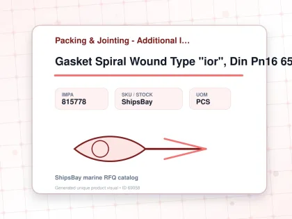 Gasket Spiral Wound Type "ior", Din Pn16 65a W/more Details - Packing & Jointing - Additional Items - IMPA 815778 - UOM PCS
